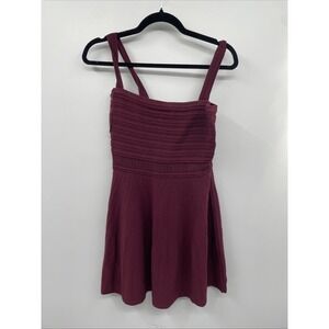 Ramy Brook Althea Mini Skater Dress Women's Medium Burgundy Textured Modest NWT